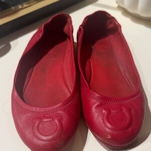 Salvatore Ferragamo Red Moccasins